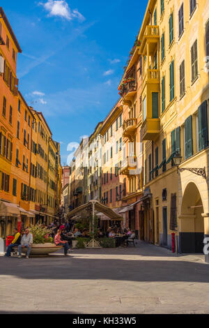 Blick entlang der Via Palestro Santa Margherita Italien Stockfoto