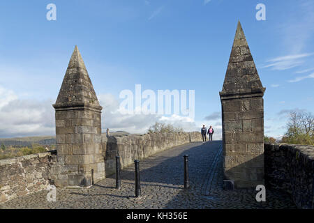 Stirling Bridge und Wallace Monument, Stirling, Schottland, Großbritannien Stockfoto