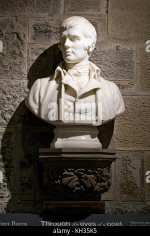 Büste von Robert Burns im Wallace Monument, Stirling, Schottland, Großbritannien Stockfoto