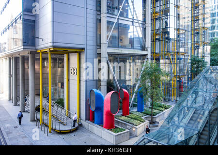 Detail der kommerziellen Skyscraper 88 Wood Street von Graham Stirk von Richard Rogers Partnership/Rogers Stirk Harbour + Partner, City of London, Großbritannien Stockfoto