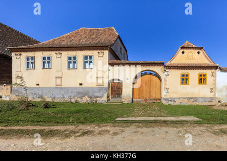 Traditionelles Haus in viscri Dorf. Siebenbürgen, Rumänien Stockfoto