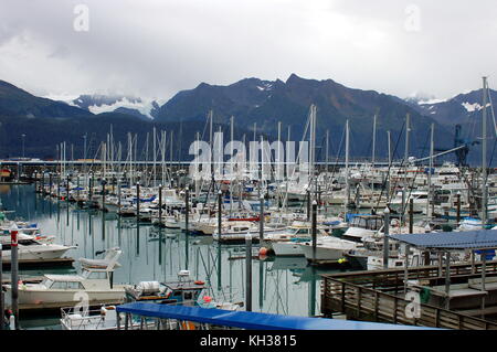 Seward, Alaska Hafen und Marina Stockfoto