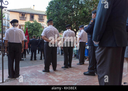 Jedes Jahr im September in Málaga der Tag der Virgen de la Victoria gefeiert wird. Der 8. September, wenn die Prozession stattfindet. Stockfoto