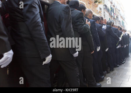 Jedes Jahr im September in Málaga der Tag der Virgen de la Victoria gefeiert wird. Der 8. September, wenn die Prozession stattfindet. Stockfoto