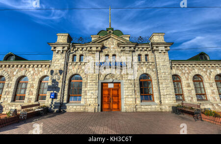 Nach sljudjanka Bahnhof auf der Transsibirischen Eisenbahn. in Irkutsk oblast, Russland, an der südlichen Spitze des Baikalsees entfernt. Stockfoto