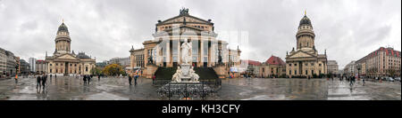 Berlin, Deutschland - 5 November 2010: Panoramablick auf dem Gendarmenmarkt, Berlin. Stockfoto