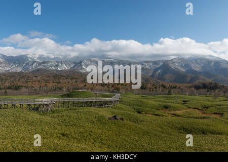 Promenade für Wanderer an Shiretoko gehen Ko Seen (fünf Shiretoko Seen), Shari, Hokkaido, Japan Stockfoto