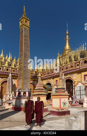 Die buddhistische Tempelanlage von Mohnyin Thambuddhei Paya in Monywa in Myanmar (Burma). Termine von 1303, obwohl es im Jahre 1939 wieder aufgebaut wurde. Es ist Sa Stockfoto