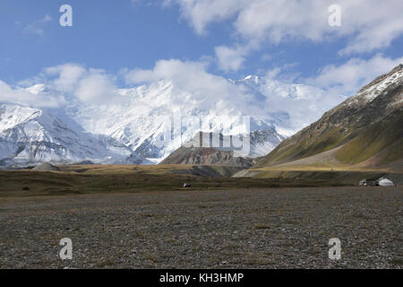 Kirgisistan, Lenin pick Basislager Stockfoto