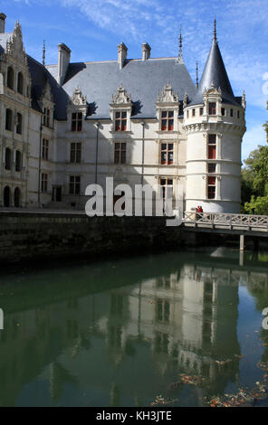 Schloss von Azay-le-Rideau, Loire Tal, Frankreich Stockfoto