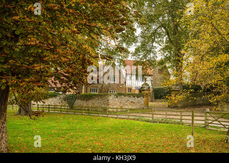 Das torhaus an Ashby Manor House, wo das Schießpulver Plotter met der Explosion im Parlament im Jahre 1605 zu planen Stockfoto