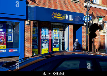 Kunden eingabe Zweig der William Hill, Wettbüro, England Großbritannien Stockfoto