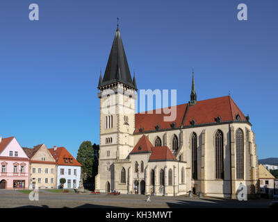 gotische Kirche St. Ägidius-bazilika sv.Egidia, Bardejov, Presovsky kraj, Slowakei, Europa, UNESCO-Welterbe Stockfoto
