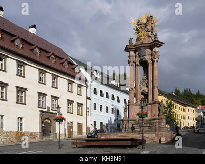 Säule der Heiligen dreifaltigkeit in Banska Stavnica, Banskobystricky kraj, Slowakei, Europa Stockfoto