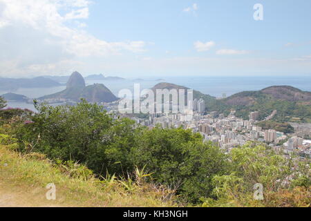 Blick vom Corcovado in Rio de Janeiro Stockfoto