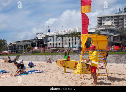 Surf Lebensretter an, Mooloolaba, Sunshine Coast, Queensland, Australien Stockfoto