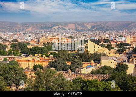 Panoramablick auf Jaipur, Rajasthan, Indien Stockfoto