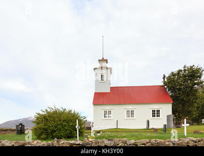 Laufas ist ein alter Gutshof in Island. Die heutige Kirche auf die Website wurde im Jahr 1865 gebaut. Stockfoto