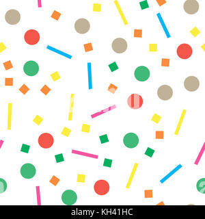 Bunte geometrische nahtlose Muster auf weißem Hintergrund Stockfoto