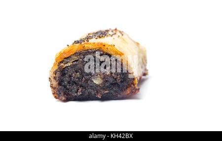 Baklava Dessert mit Mohn auf Weiß isoliert Stockfoto