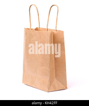 Papier Einkaufstasche mit Griffe isoliert Stockfoto