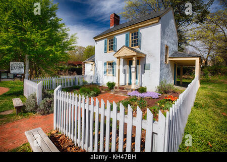 Blick auf die historische Nelson Haus in Washington Crossing State Park, Titusville, New Jersey Stockfoto