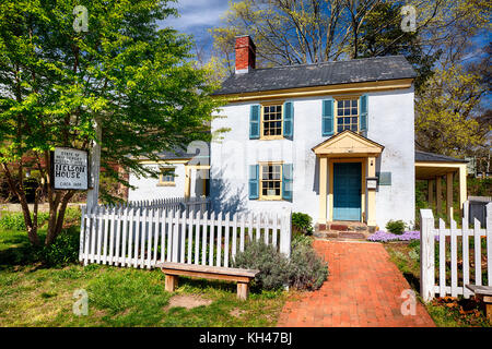 Blick auf die historische Nelson Haus in Washington Crossing State Park, Titusville, New Jersey Stockfoto