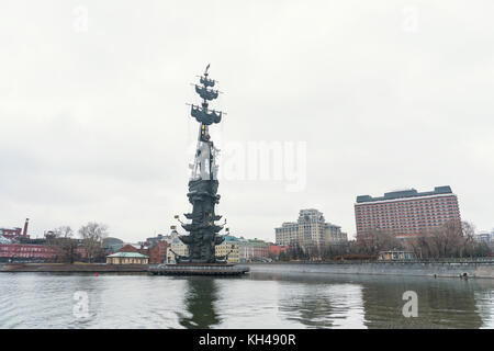 Denkmal des großen in Moskau Peter Stockfoto