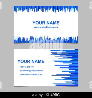 Color business card Template Design - Vektor corporation Grafik mit senkrechten Linien in blauen Farbtönen Stock Vektor