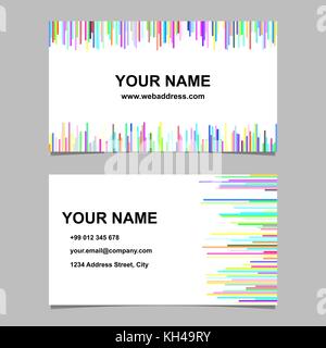 Bunte business card Template Design - Vektor namecard Design mit horizontalen und vertikalen Streifen Stock Vektor