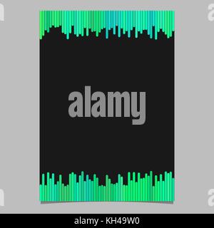 Dokumentvorlage in vertikalen Streifen in grün Töne - Vektor Broschüre Grafik mit schwarzem Hintergrund Stock Vektor