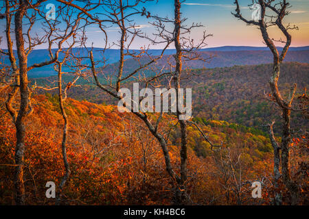 Die Talimena Scenic Drive ist ein National Scenic Byway in südöstlichem Oklahoma und extreme Western Arkansas. Stockfoto