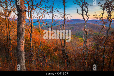 Die Talimena Scenic Drive ist ein National Scenic Byway in südöstlichem Oklahoma und extreme Western Arkansas. Stockfoto