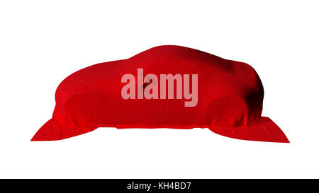 Auto bedeckt mit einem Tuch isoliert. 3D-Rendering Stockfoto