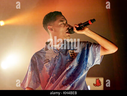 Loyle Carner Auftritt bei Manchester O2 Ritz mit: Loyle Carner Wo: Manchester, Vereinigtes Königreich Wann: 12 Oct 2017 Credit: Sakura/WENN.com Stockfoto