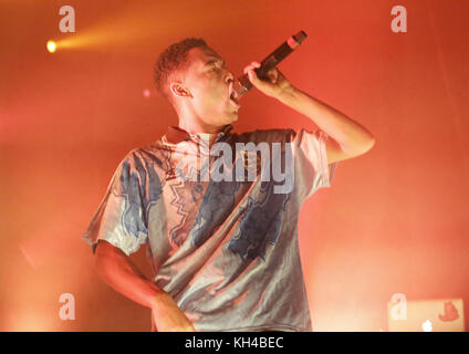 Loyle Carner Auftritt bei Manchester O2 Ritz mit: Loyle Carner Wo: Manchester, Vereinigtes Königreich Wann: 12 Oct 2017 Credit: Sakura/WENN.com Stockfoto