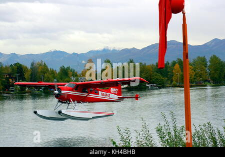 Die allgegenwärtigen noch fundamentale Alaska Bush Ebene, eine Bayerische Flugzeugwerke Bf die DHC-2 "Beaver" Stockfoto