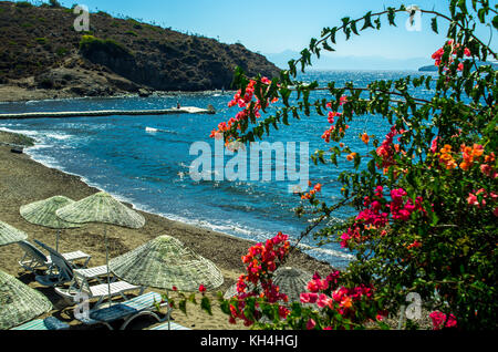 Himmlische türkischen Strand von gumusluk Stockfoto