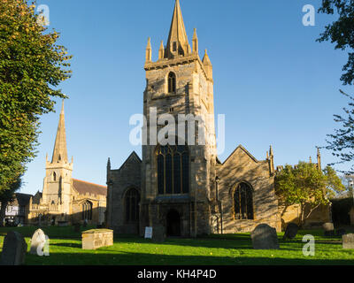 St. Lawrence und alle Heiligen Kirchen Evesham Abtei Worcestershire England UK, St Lawrence wird nicht mehr verwendet, alle Heiligen jetzt Pfarrei Kirche Stockfoto