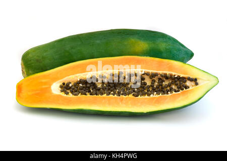 Khak dam Papaya auf weißem Hintergrund Stockfoto