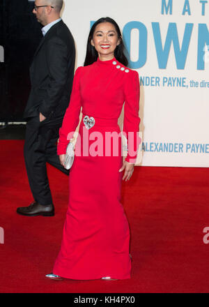 Die Gala-Vorführung der BFI LFF-Patrons von "Downsizing" fand am Odeon Leicester Square statt - Ankünfte mit: Hong Chau Where: London, Vereinigtes Königreich Wann: 13 Oct 2017 Credit: Mario Mitsis/WENN.com Stockfoto