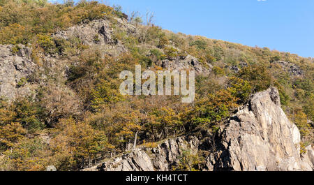 Bodetal Harz Harzer Hexen stieg Blick in die Felsen Stockfoto