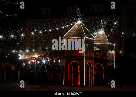 Weihnachtsmarkt Quedlinburg bei Nacht Stockfoto