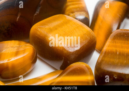 Tiger Eye Halbedelsteinen Gemini birthstone Stockfoto