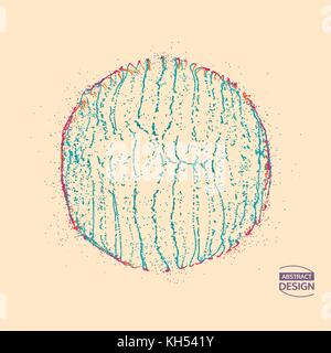 Array mit dynamischen Partikel kleiner Partikel im Kreis. Moderne Wissenschaft und Technologie Element. Radialreifen. Abstrakte gepunkteten Hintergrund. Vektor Stock Vektor