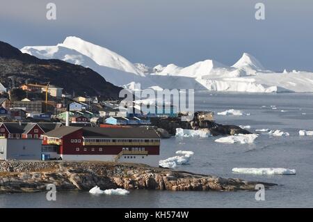 Riesige Eisberge aus Ilulissat in der Diskobucht, Grönland Stockfoto