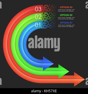 Infografiken design Vorlage. kreisförmigen Pfeilen. vector Abbildung im EPS 10. Stock Vektor