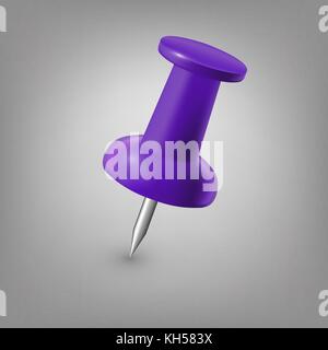 Lila push Pin isoliert. vector Abbildung im EPS 10. Stock Vektor
