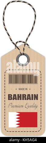 Hängen Sie Variable in Bahrain mit Fahne Symbol auf weißem Hintergrund isoliert. Vector Illustration. Stock Vektor