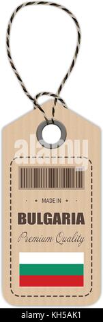 Hang tag in Bulgarien mit Fahne Symbol auf weißem Hintergrund isoliert. Vector Illustration. Stock Vektor